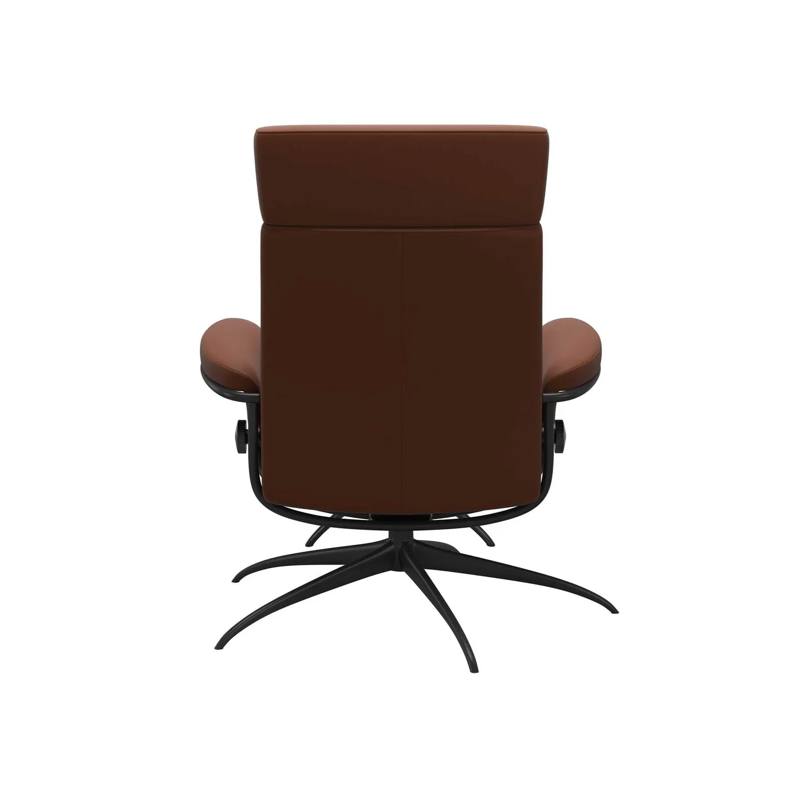 Stressless Tokyo Recliner Chair Adj Headrest & Stool, Brown Leather | Barker & Stonehouse 4