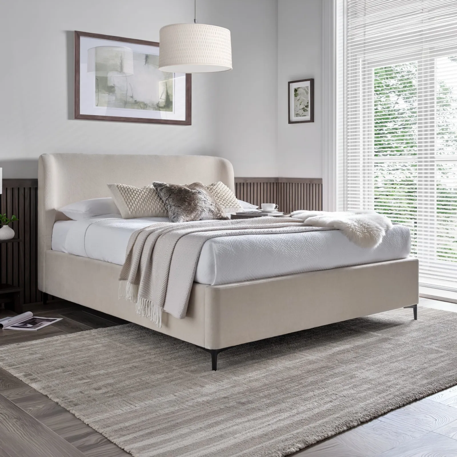 Tynedale - Small Double - Ottoman Storage Bed - Beige - Fabric - 4ft