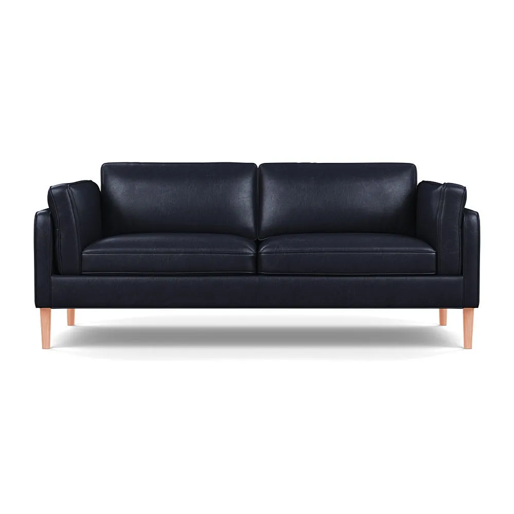 Heal's Sonno 3 Seater Leather Stonewash Black 263 Natural Feet 1