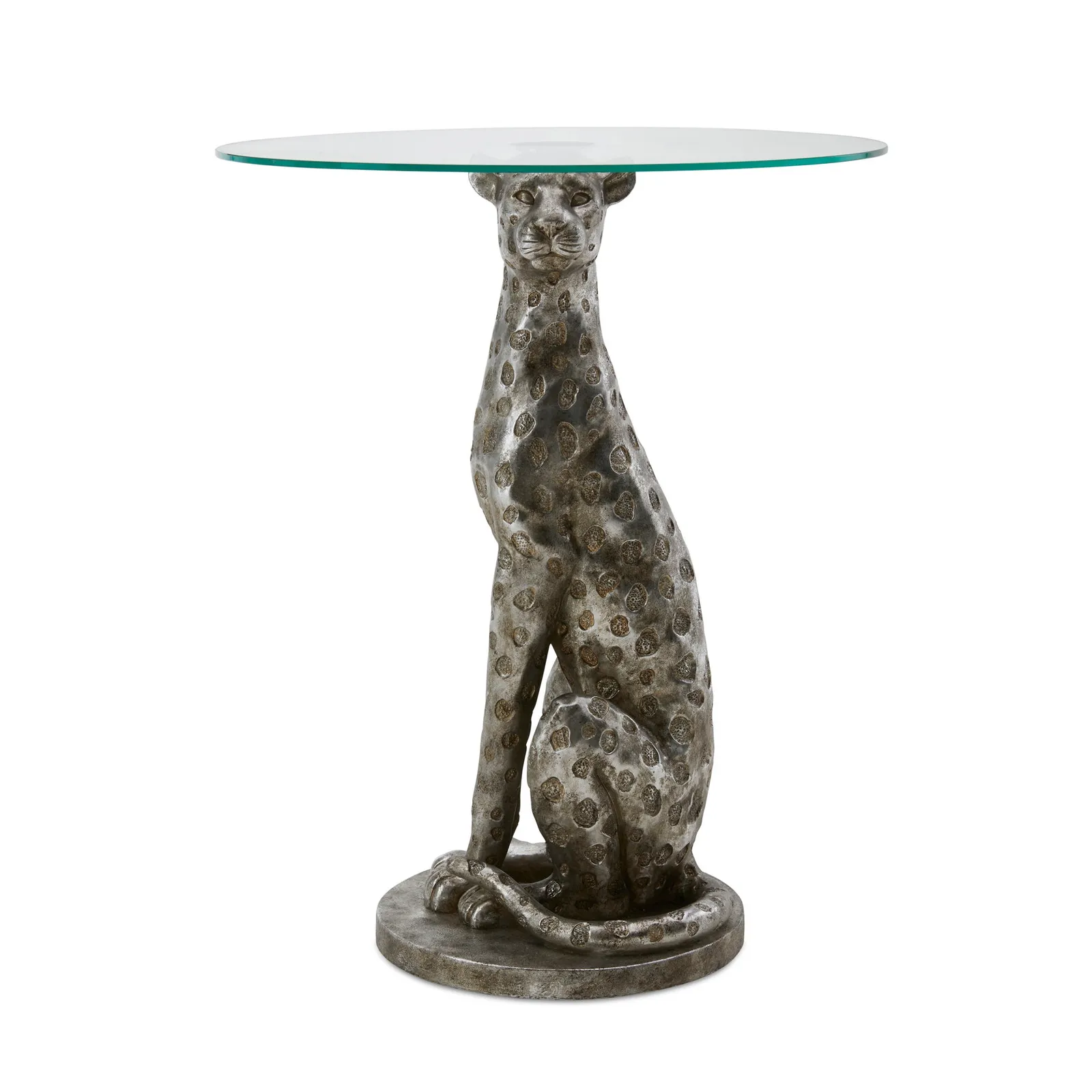 Leopard Side Table Silver