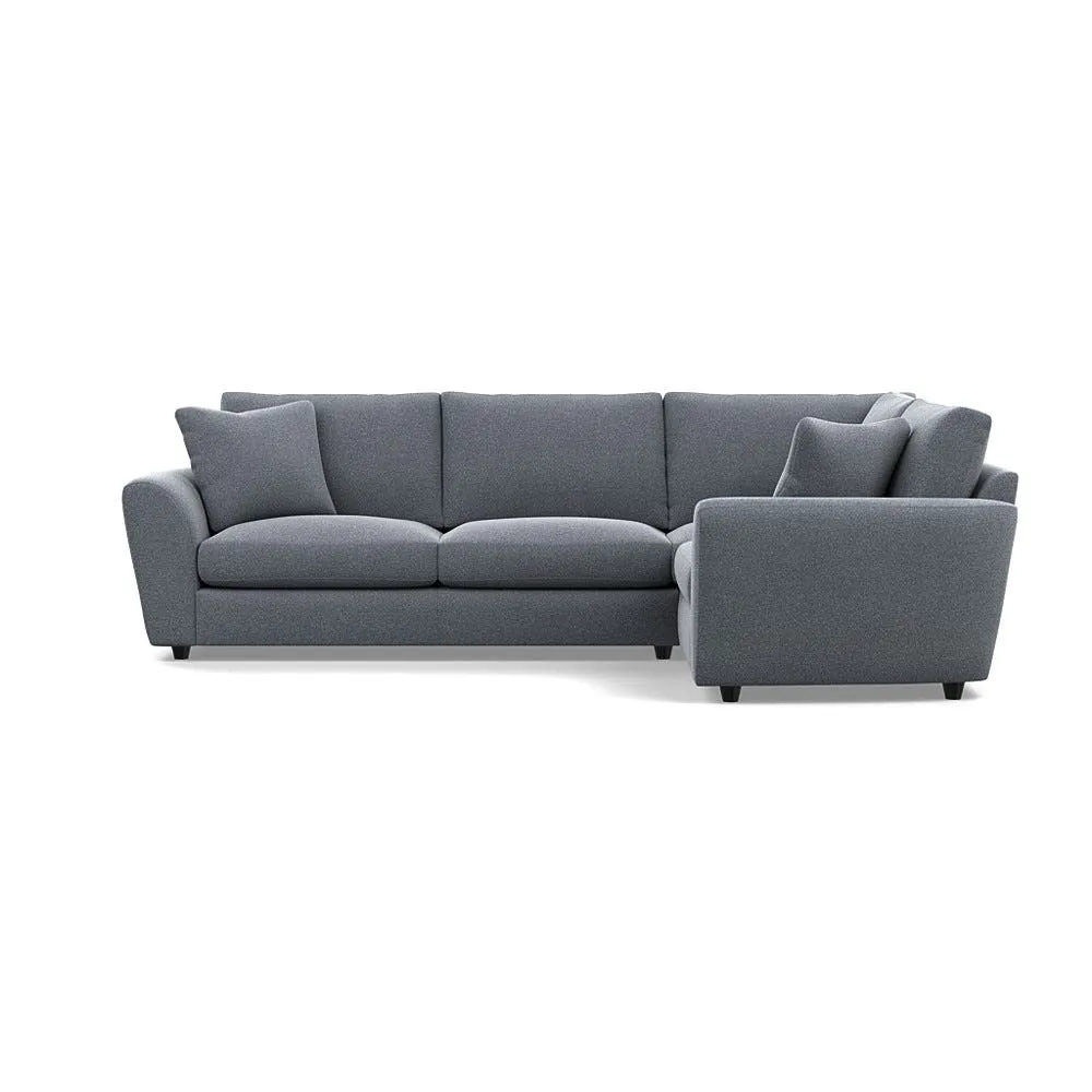 Heal's Snooze Right Hand Facing Corner Sofa Boucle Steel Black Feet 1