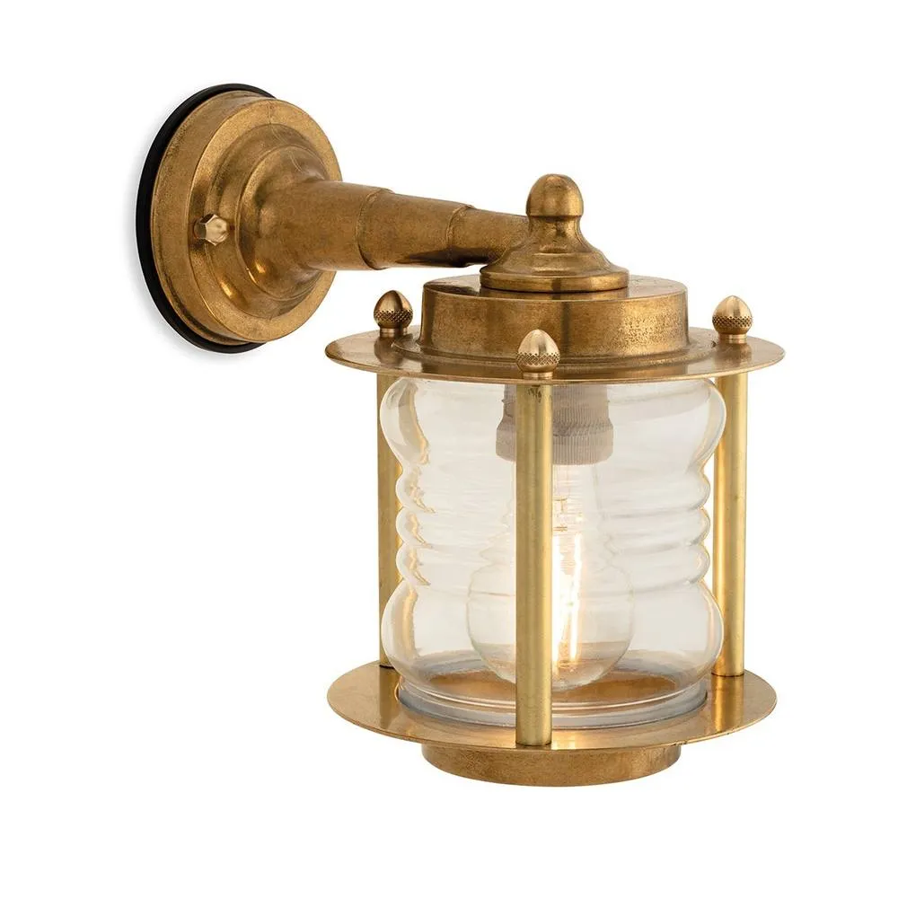 Netlighting Nautic Wall Light Brass with Clear Glass IP23 in Gold