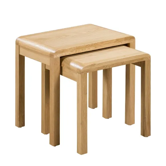 Curve Nest Of Tables, Oak 2