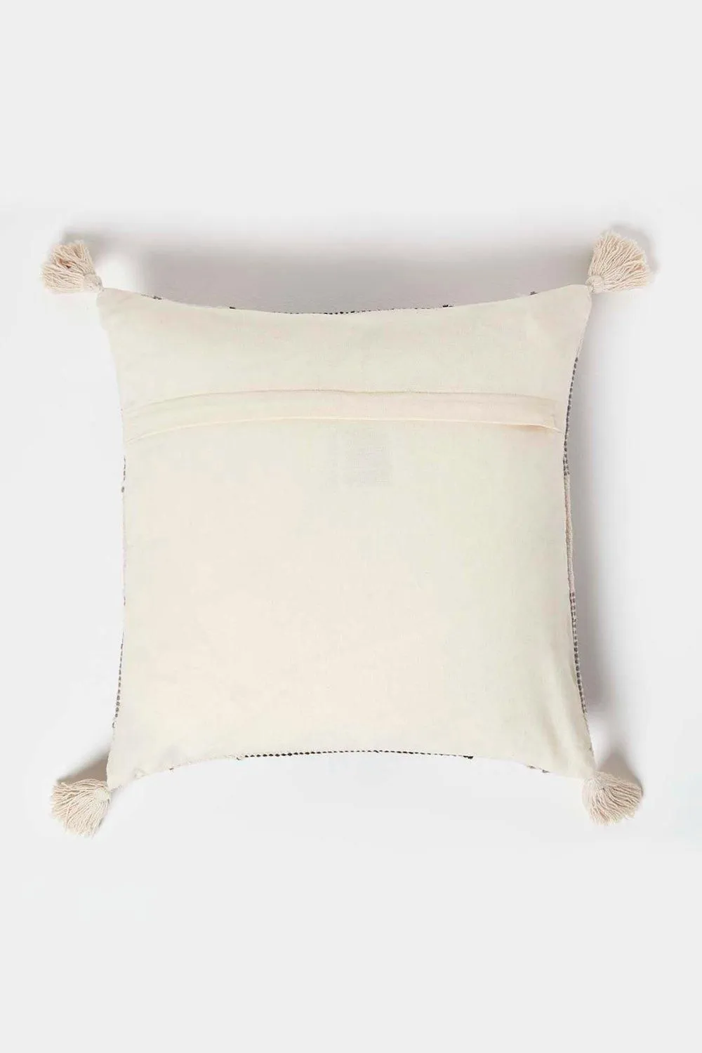 Homescapes Malmo Handwoven Textured Grey & Black Cushion 3