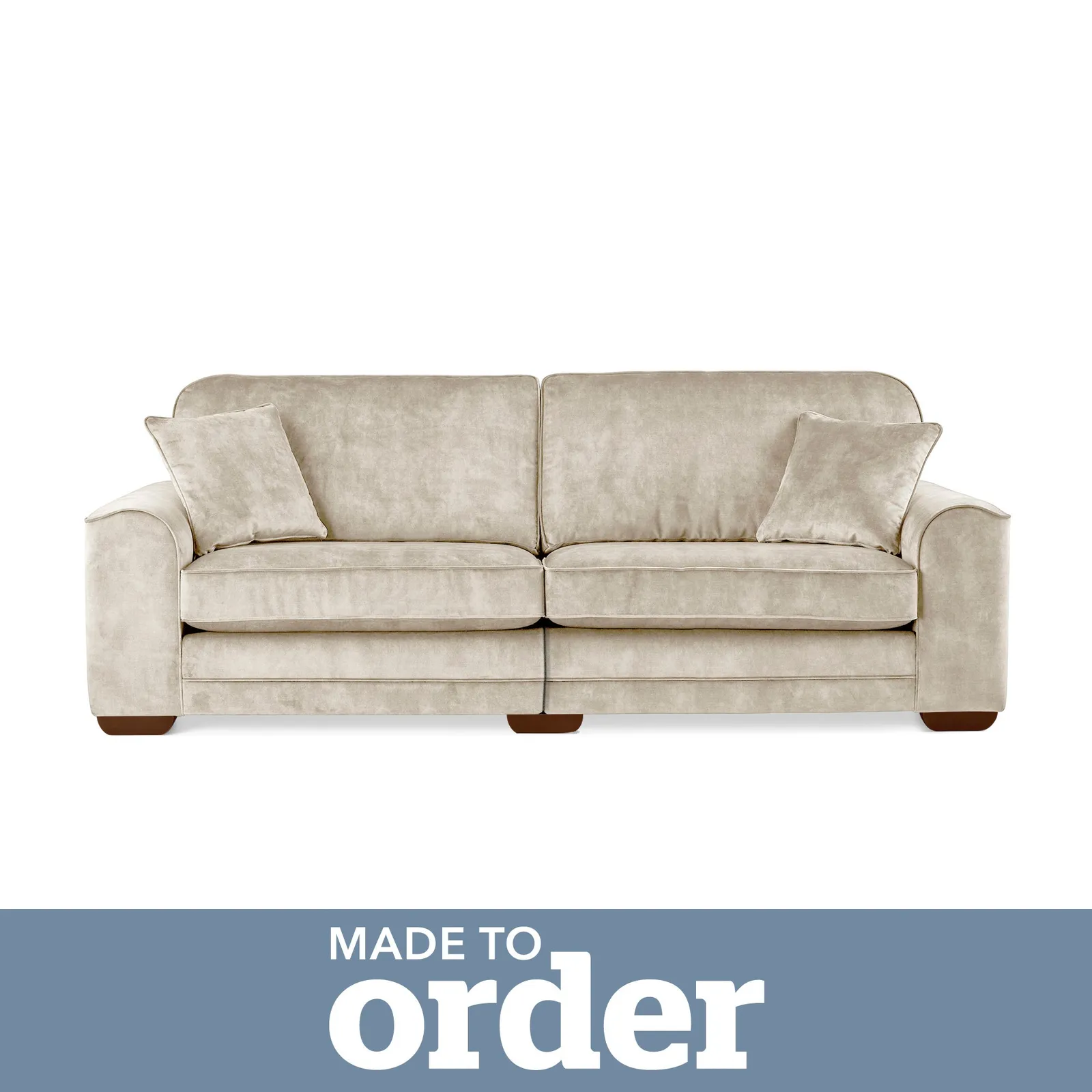 Morello 4 Seater Sofa Slub Velvet Brown