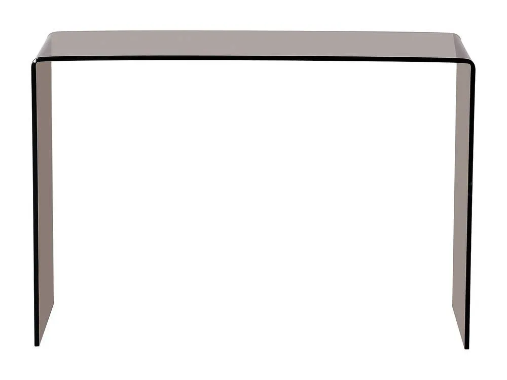 Vente-unique Curved Tempered Glass Console - Brown - ALONZO in Clear 4