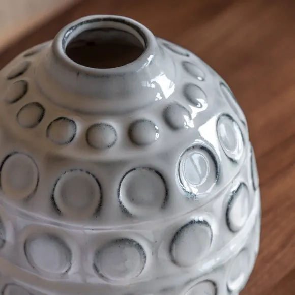 Crossland Grove Drancy Dotted Ceramic Vase 175X175X180Mm, Grey 2