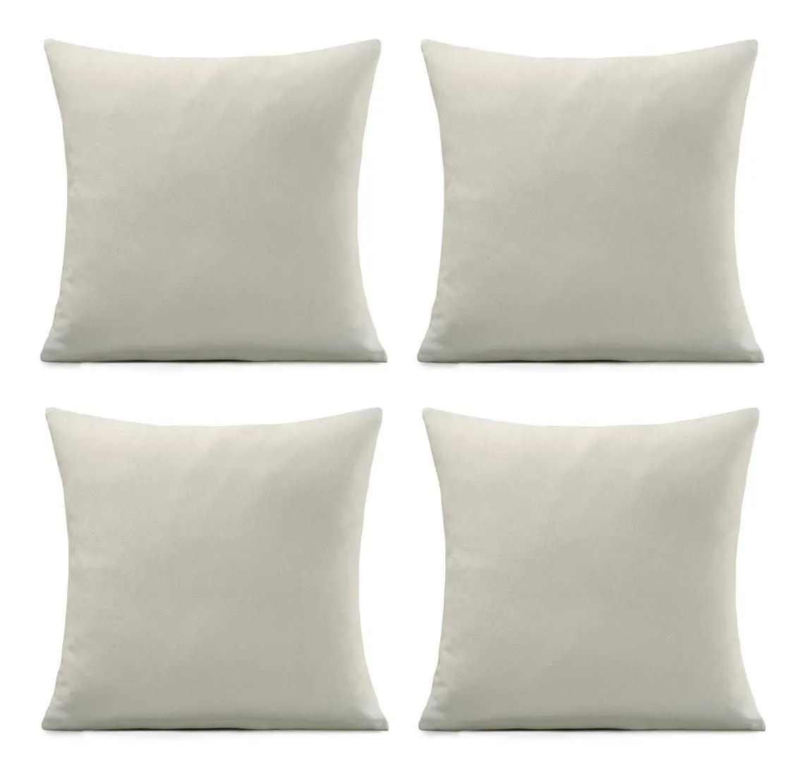Luxury Living Set of 4 Velvet Chenille Cushions 45cm x 45cm with Removable Covers & Plush Pads - Soft, Stylish Home Décor