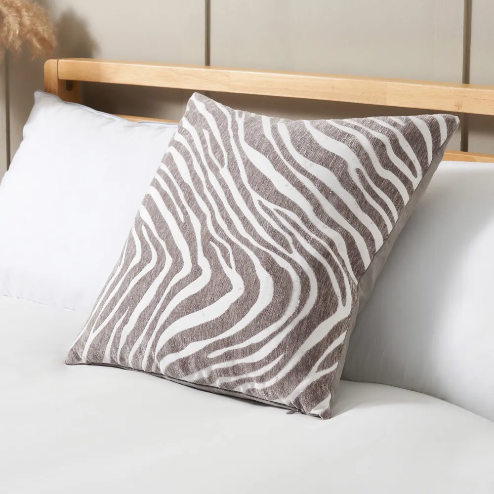 Zebra Print Cushion, Natural