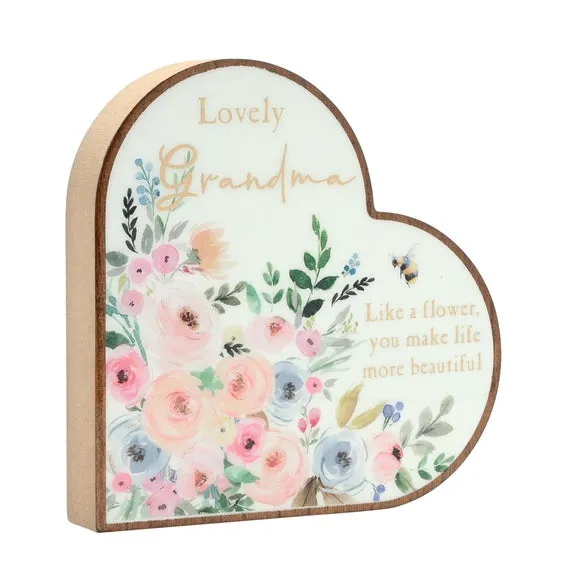 The Cottage Garden Grandma Heart Plaque 2