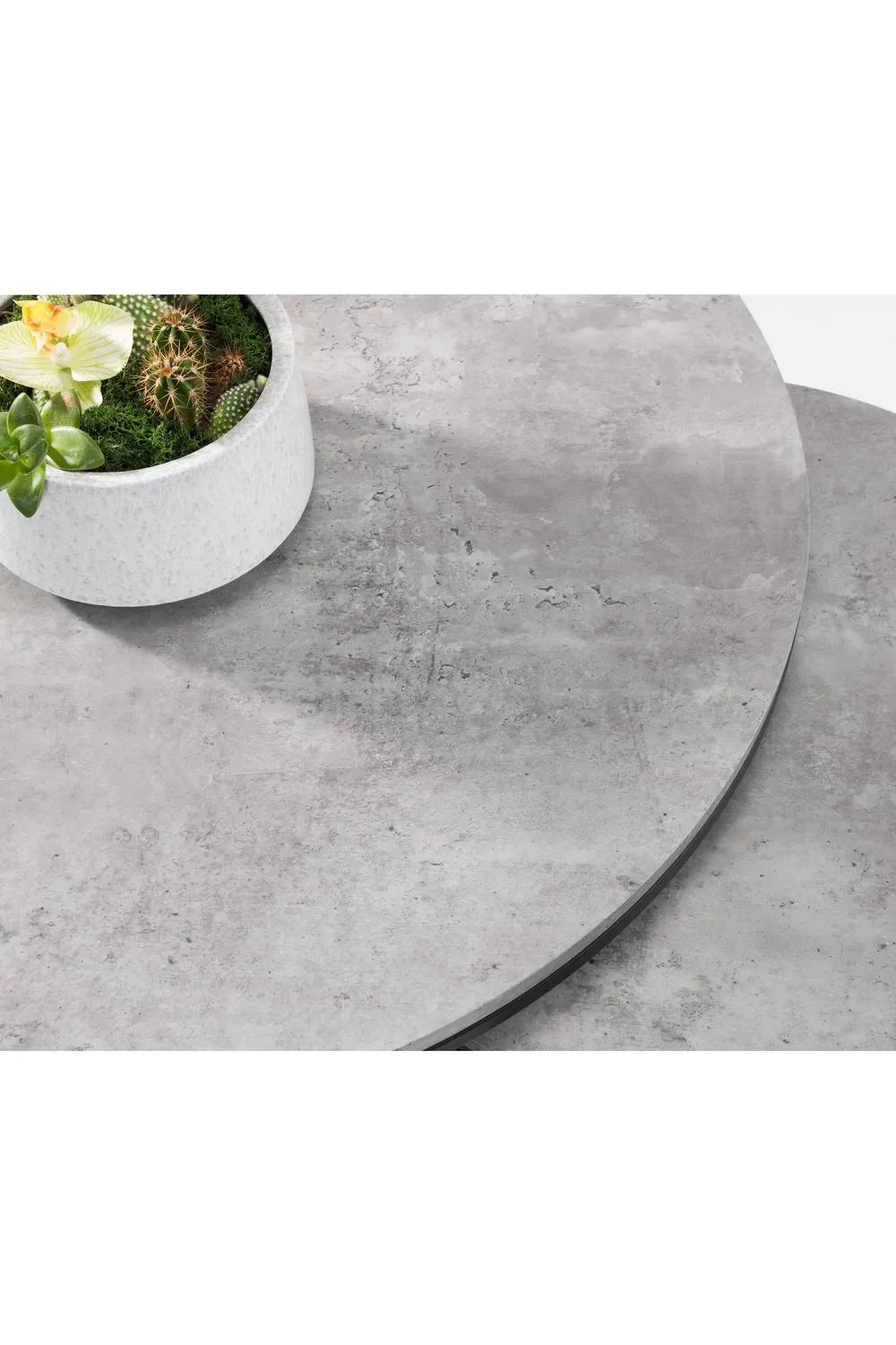 Julian Bowen Staten Round Nest of 2 Coffee Tables in Grey 5