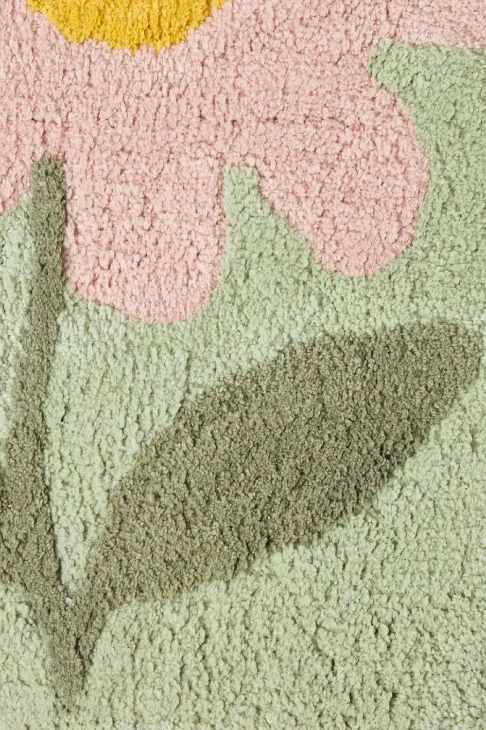 Homescapes Wild Flower Square Shower Mat - 50x50cm in Green 5