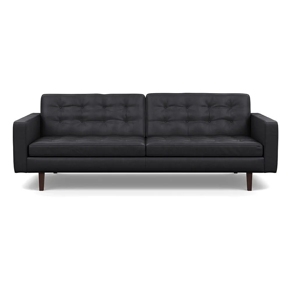 Heal's Hepburn 4 Seater Liena Leather Black 622 Wenge 1