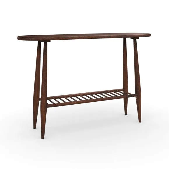 Haider Console Table with Shelf, Acacia Wood 6