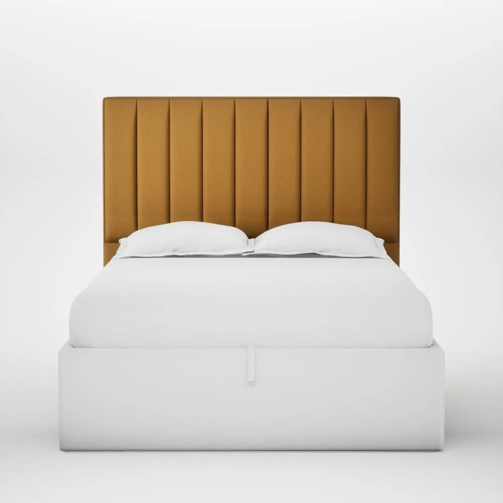Heal's Retta Headboard Lift Storage Double Smart Cotton Linen Sahara 1