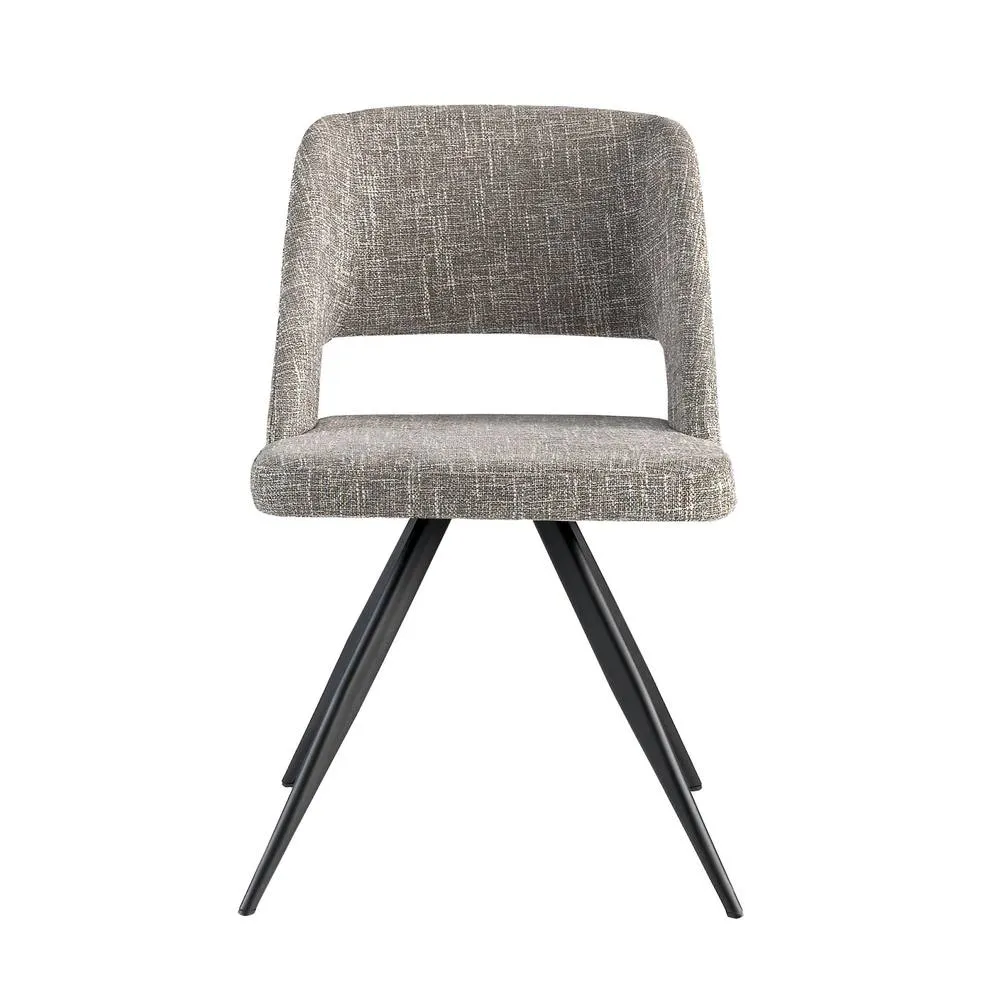 Angel Cerda Model Grey Fabric Swivel Chair, Black Stainless Steel 2