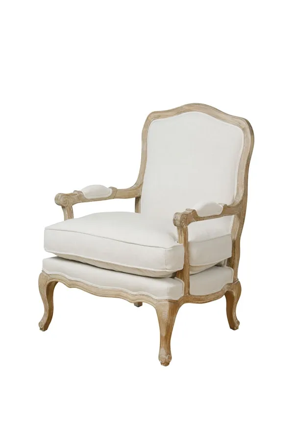 Le Brun - French Oak Oatmeal Occasional Armchair