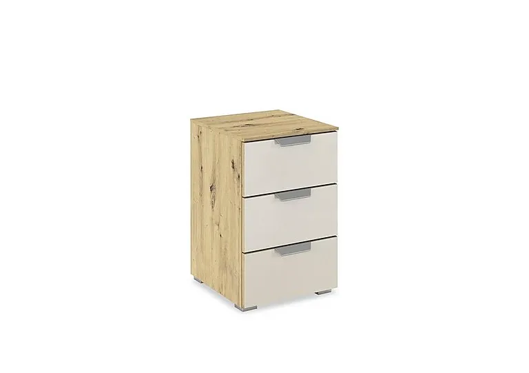 Freja 3 Drawer Glass Bedside Cabinet