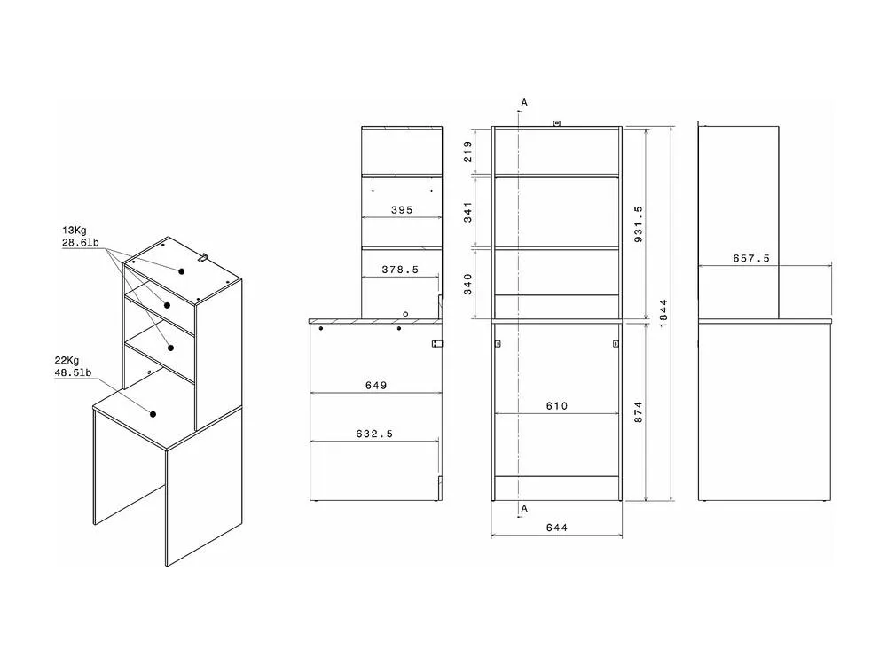 Vente-unique Laundry Room Cabinet for Washing Machine With Shelves - Light Natural in Light Oak 6
