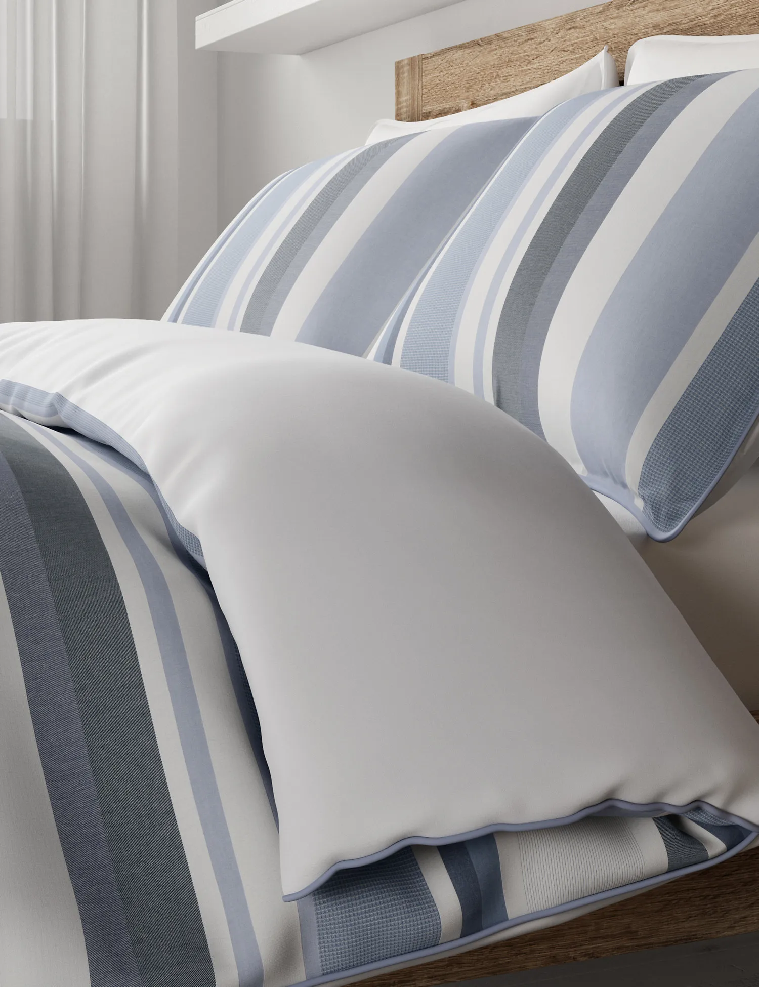 M&S Pure Cotton Striped Bedding Set