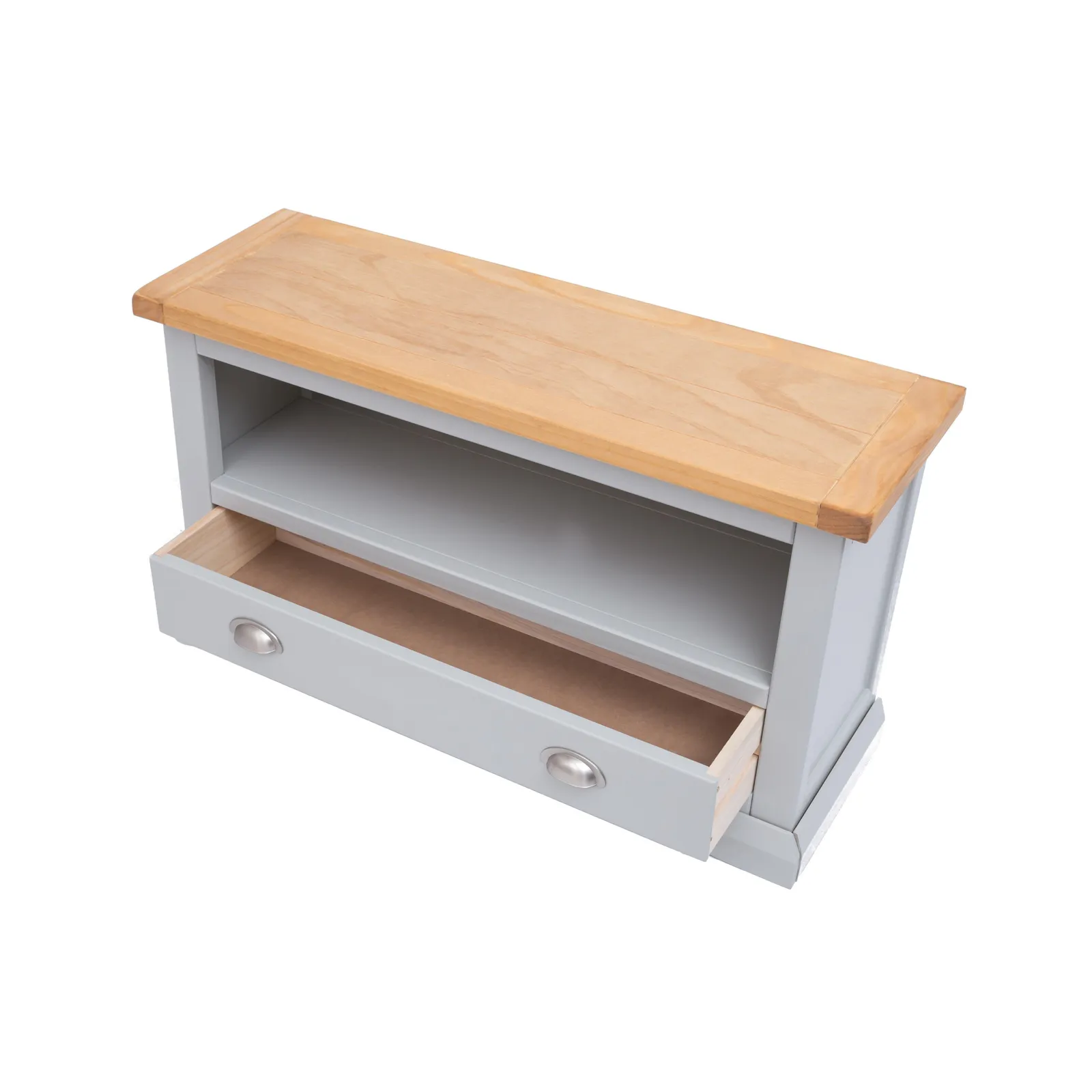 Cabinet Bits Loreo Light Grey 1 Drawer TV Cabinet Chrome Cup Handle 4