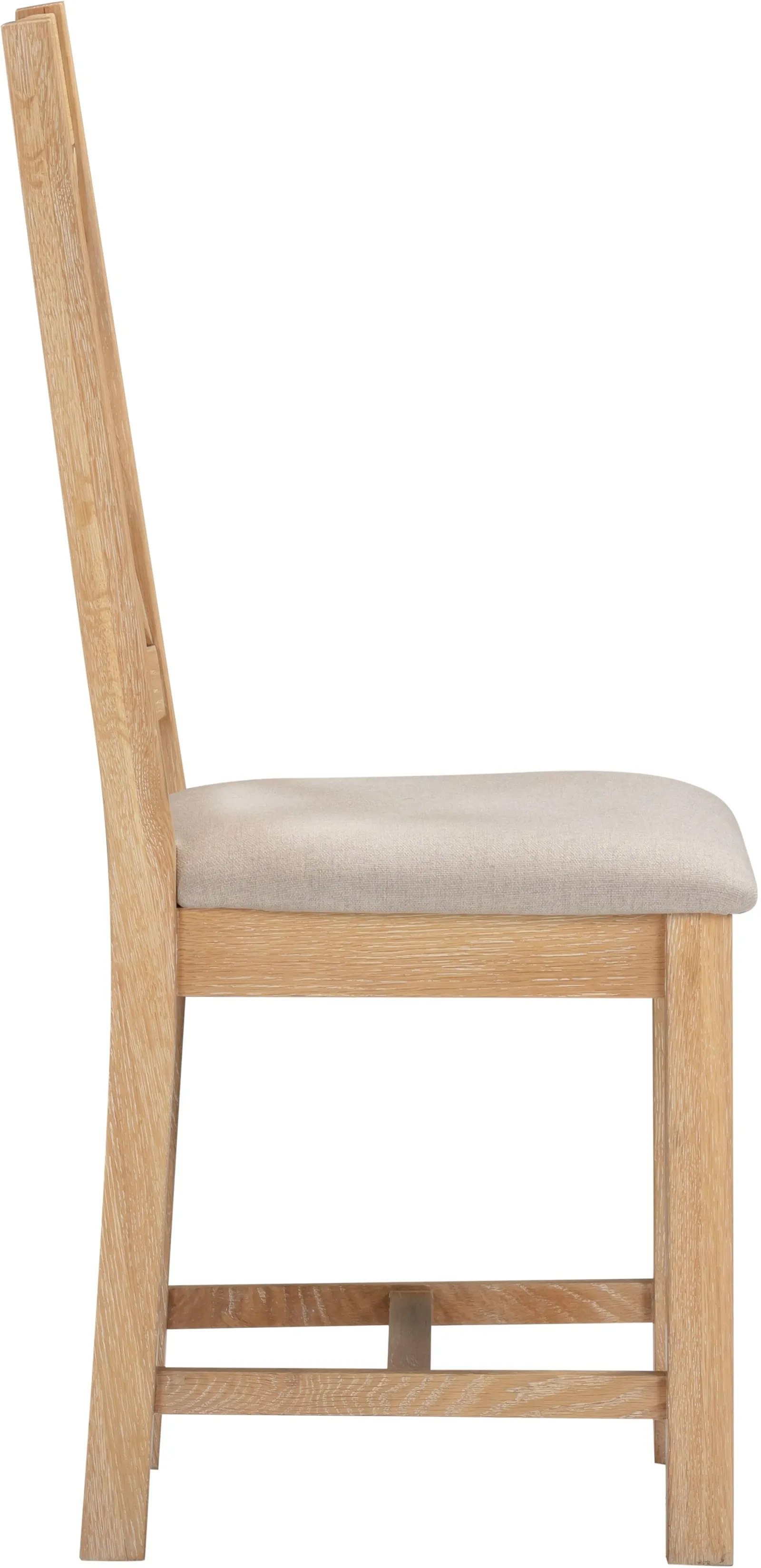 Seconique Windsor Ivory Cross Back Chair (Box of 2) in Light Oak 4