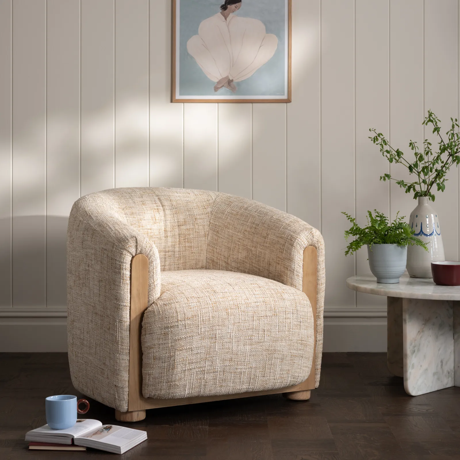 Persley Accent Armchair, Neutral Fabric | Barker & Stonehouse 2