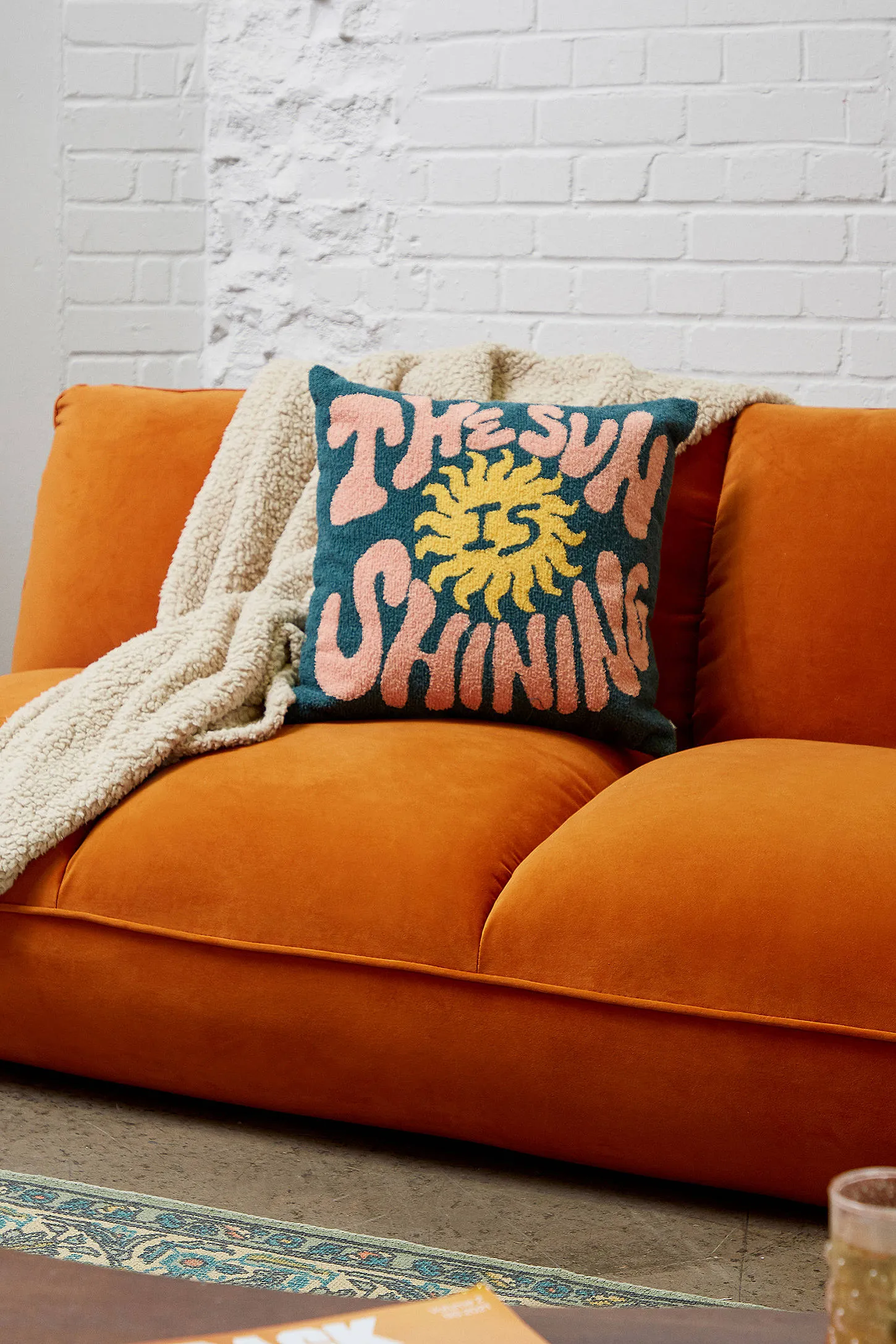 Theo Orange Velvet XL Sofa Bed - Orange 3