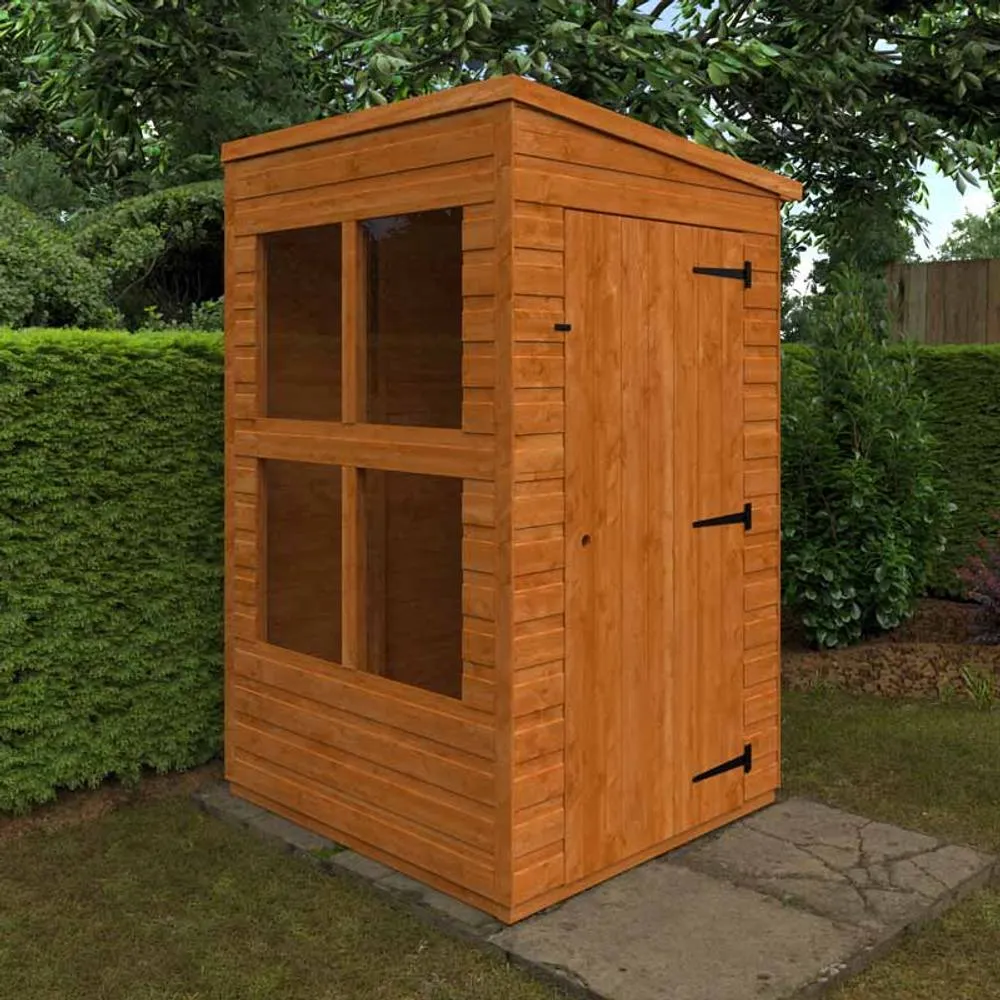 Buttercup Farm 4x4 Flex Pent Summerhouse Garden Sunroom 12mm Flex in Burnt Orange 2