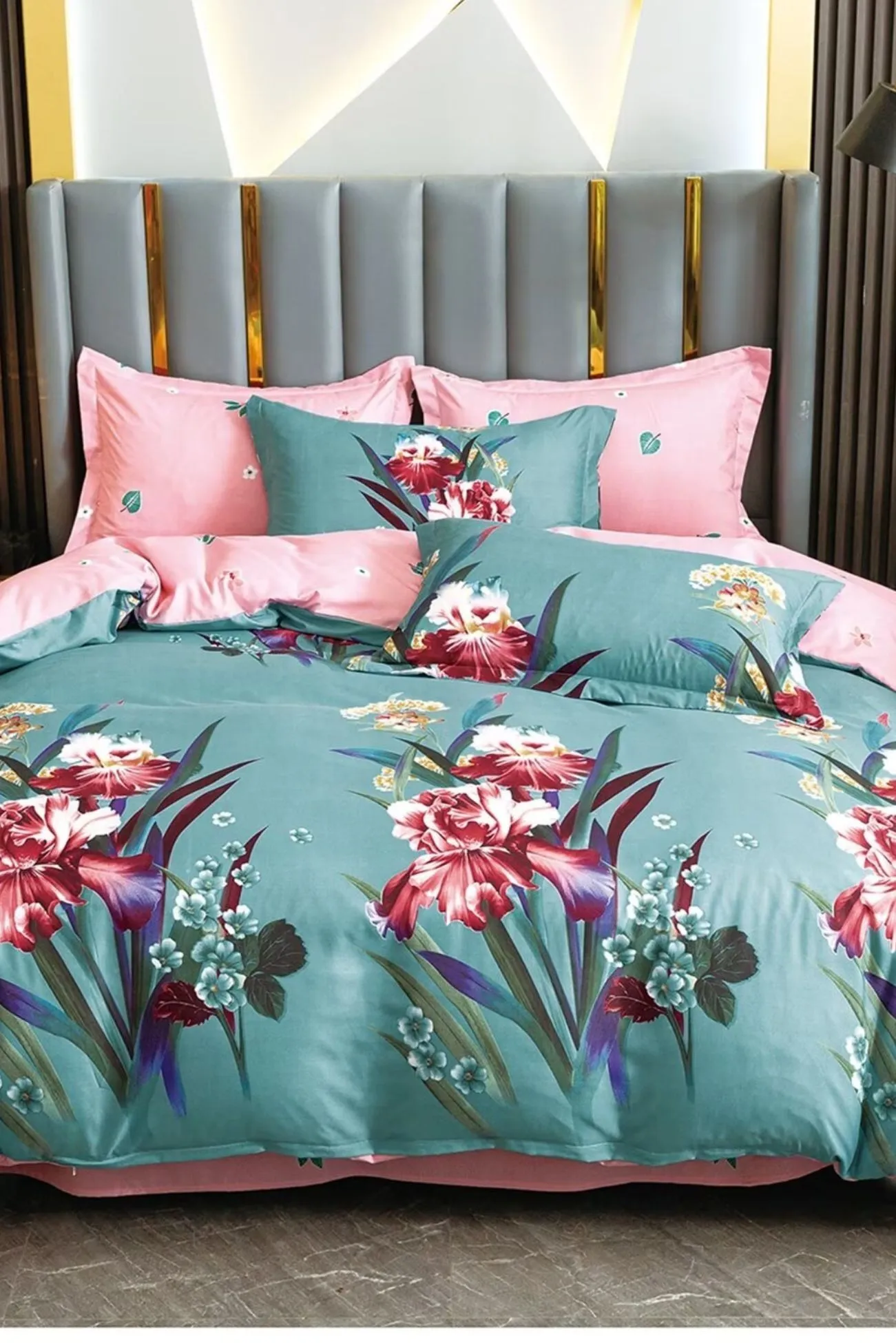 Ezysleep Jasmine Printed Duvet Set in Turquoise