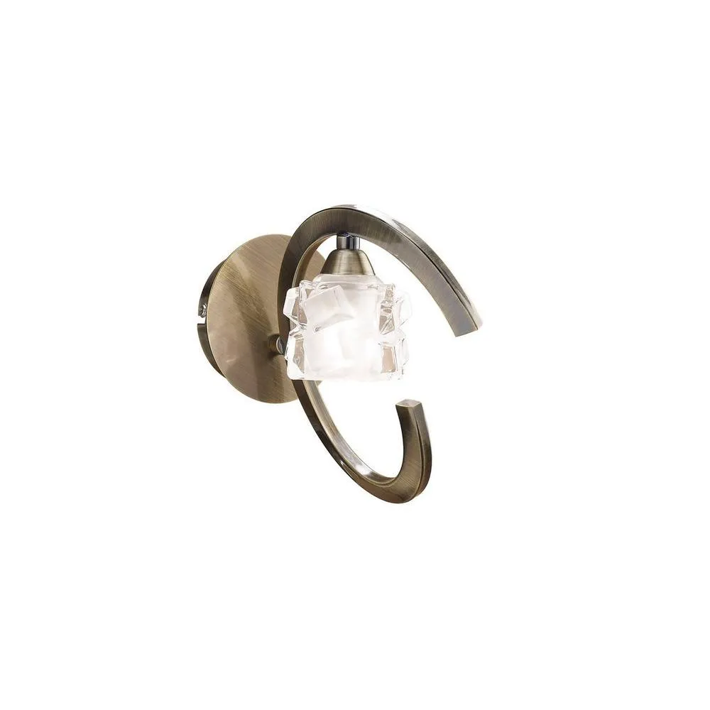Netlighting Ice Wall Lamp 1 Light G9 Antique Brass in Bronze