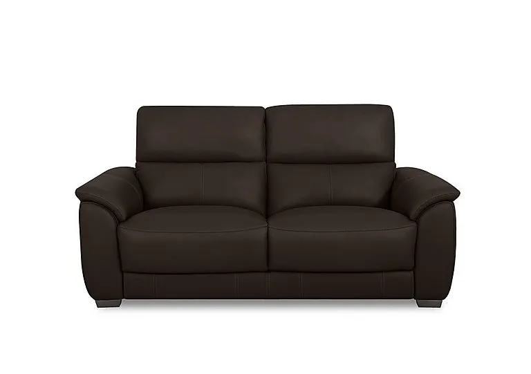 Saffron Leather 3 Seater Sofa - Dark Chocolate