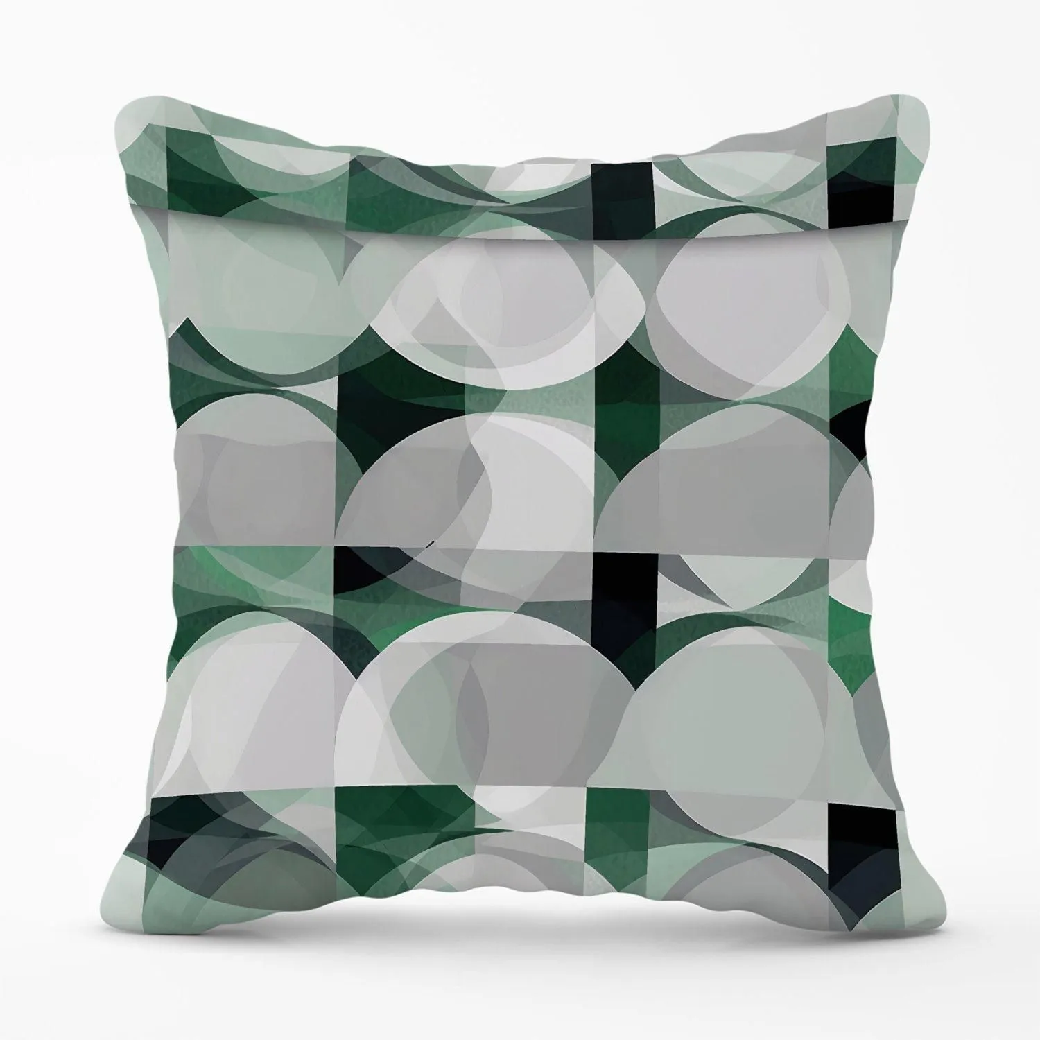 Warren Reed - Designer Geometric Grey Green Outdoor Cushion