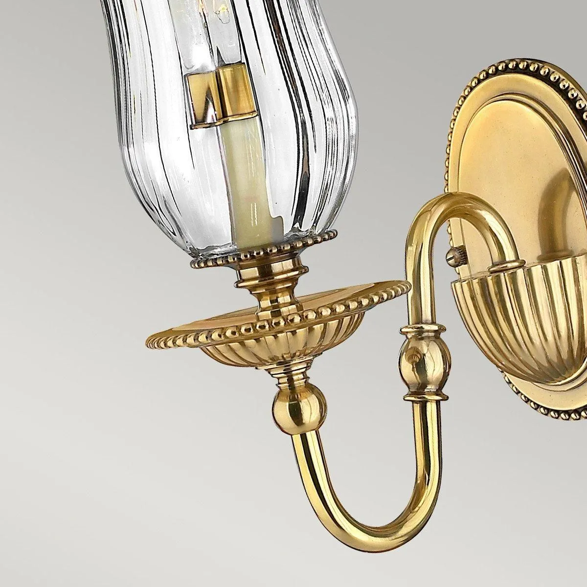 Netlighting Cambridge 1 Light Indoor Candle Wall Light Burnished Brass E14 in Yellow 3