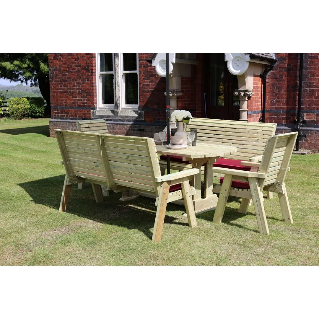 Churnet Valley Garden Furniture Ltd Ergo 2X3B 2XC Table Set - Min. Assembly Required - Set of Cushions Inc in Brown 2