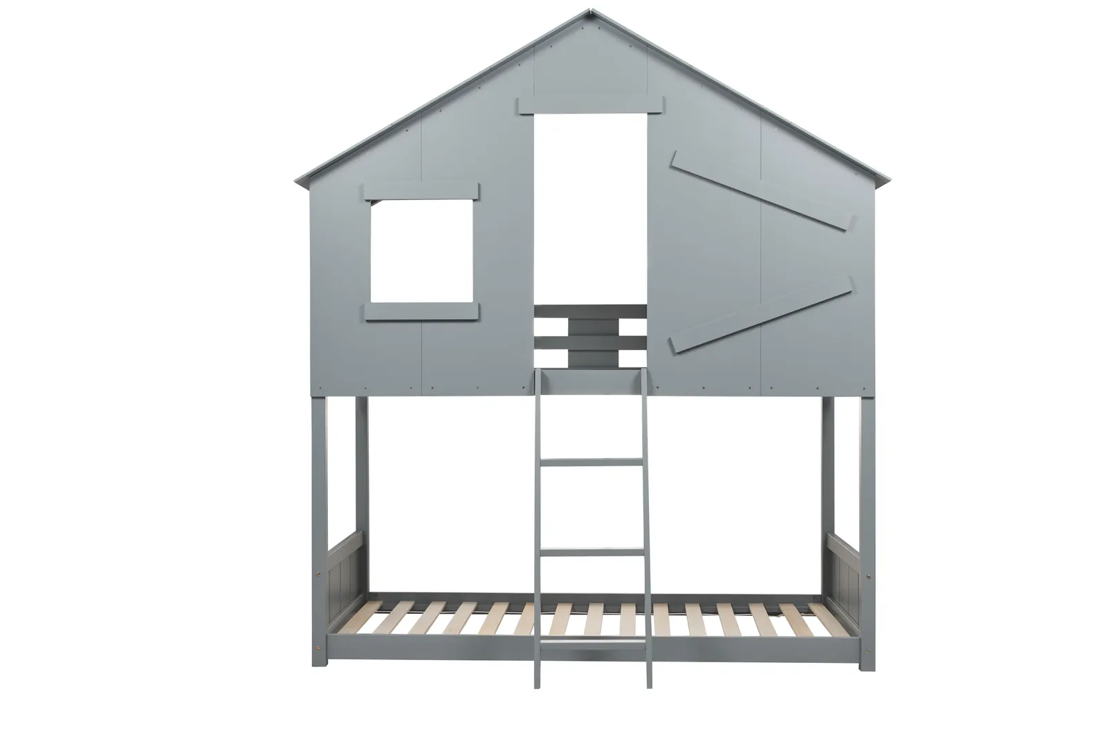 Birlea Solid Wood Bunk Beds Safari 3FT Single Bed Pine Frame in Grey 5