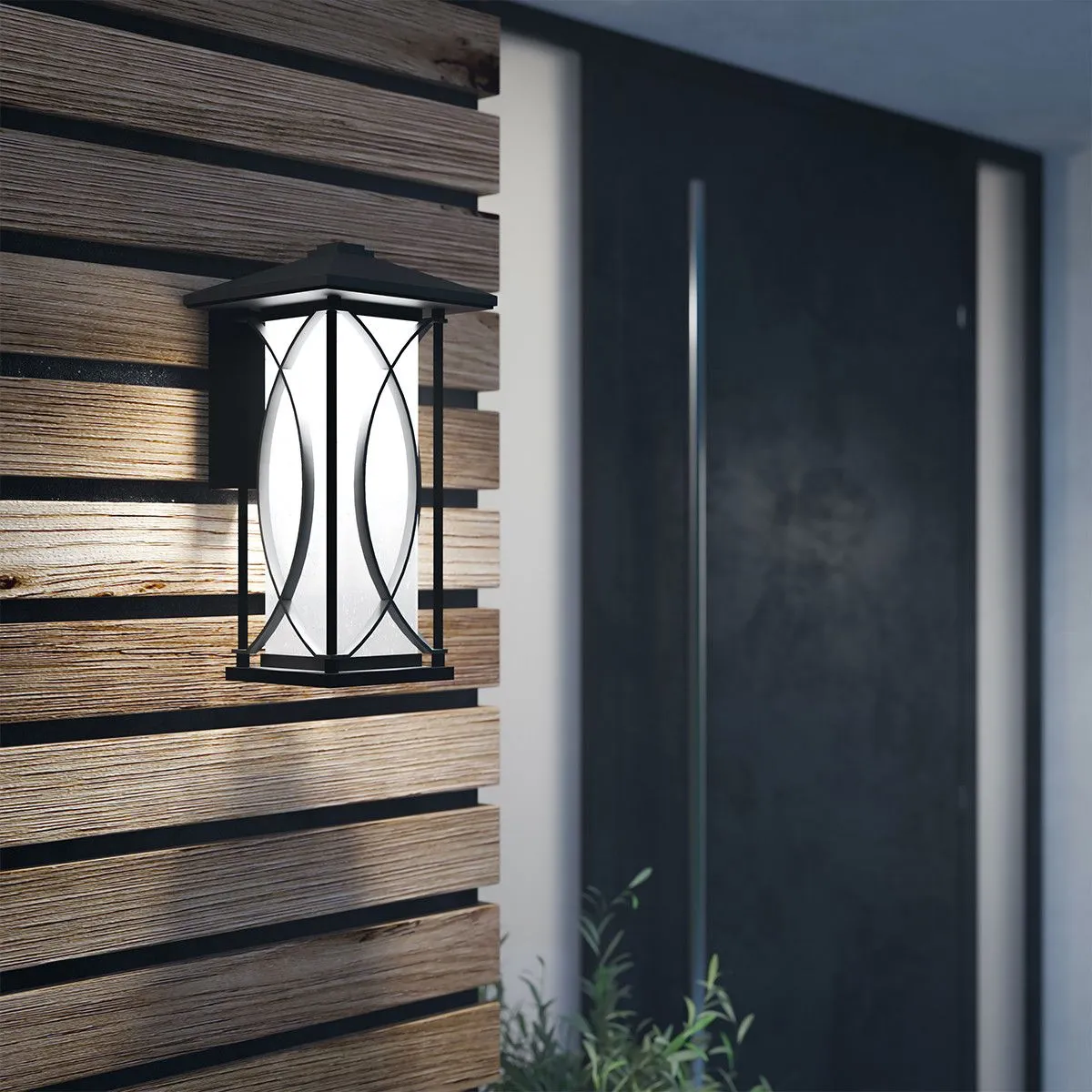 Netlighting Kichler Ashbern Outdoor 1 Light Wall Lantern Textured Black IP44 5