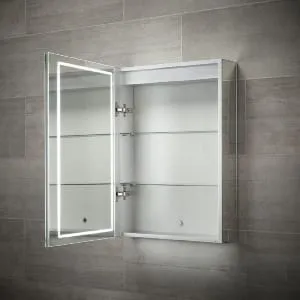 Sensio Adelaide Diffused LED Single Door Bathroom Mirror Cabinet - 700 x 500mm