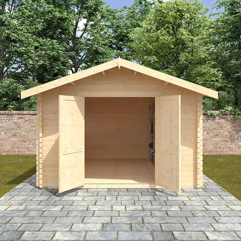 Buttercup Farm 14x12w Marlborough Plus 44mm Cabin - L415 x W355 x H271.9 cm in Natural 5