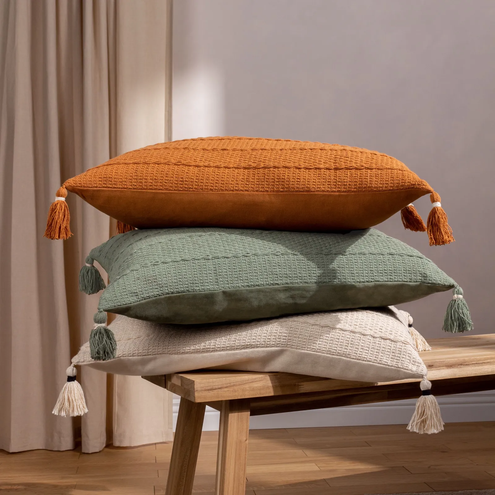 Yard Caliche 100% Cotton Woven Cushion in Natural 6