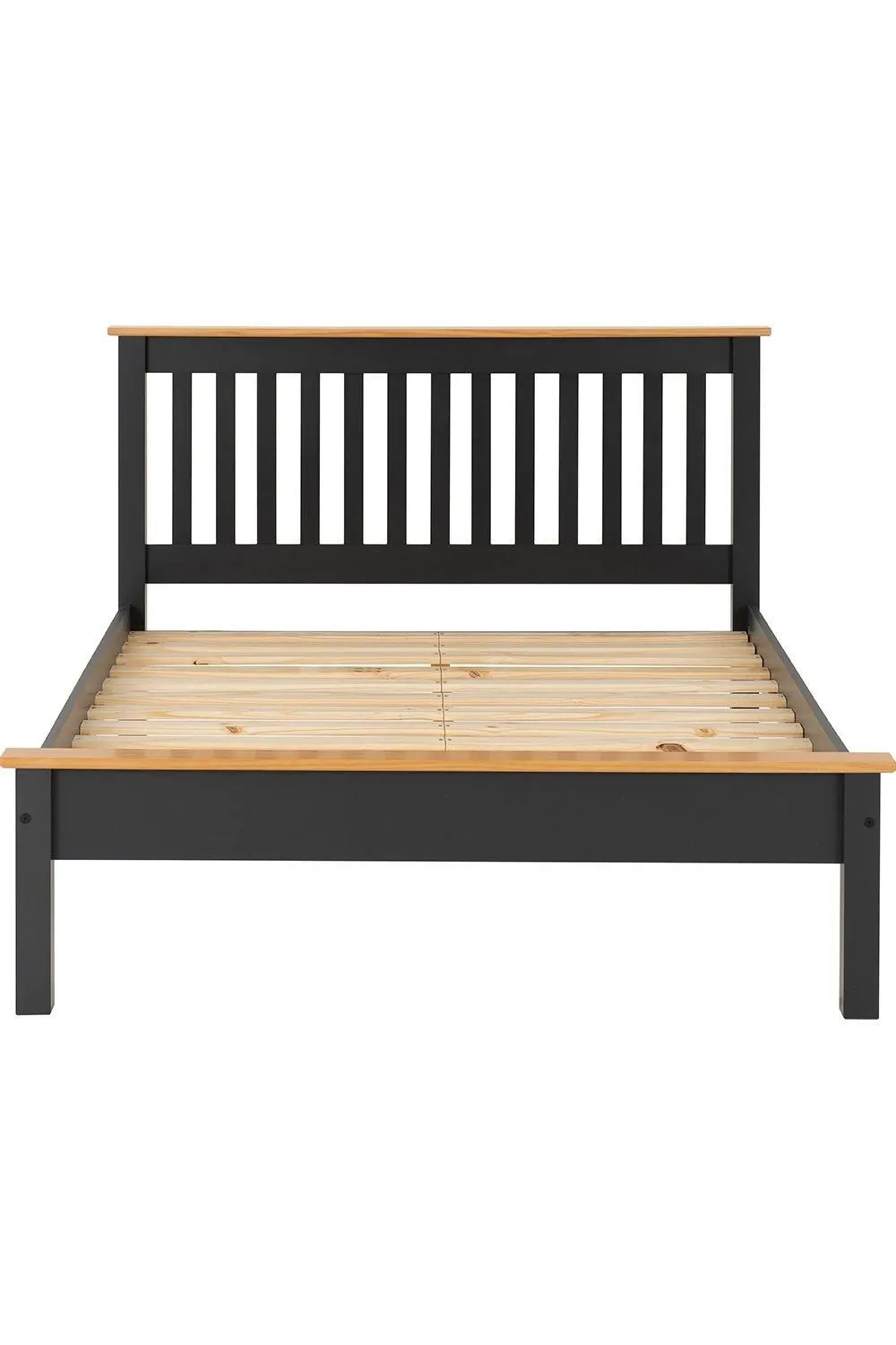 Seconique Monaco 4' Small Double Bed - Low Foot End in Grey 4