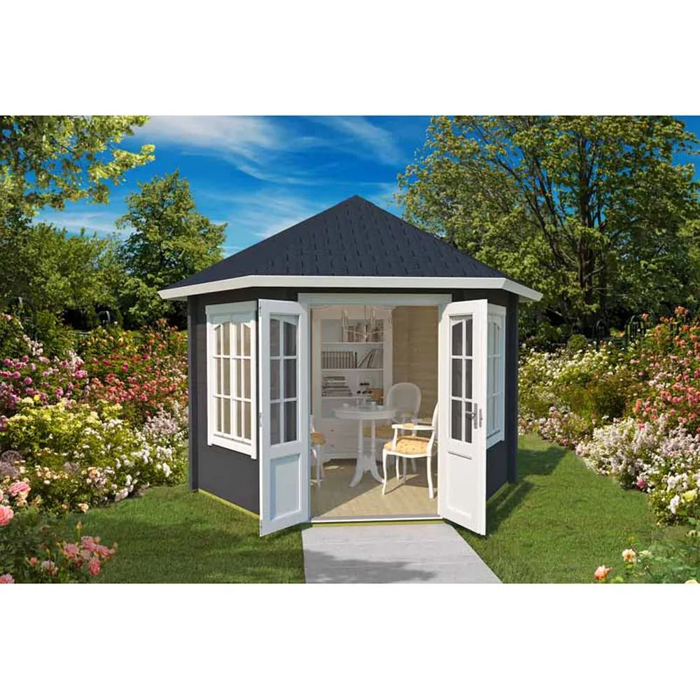 Lasita Maja Ltd Rivera 44-Log Cabin, Garden Room, Home Office - L420xW363.7xH318.1 cm in Natural 4