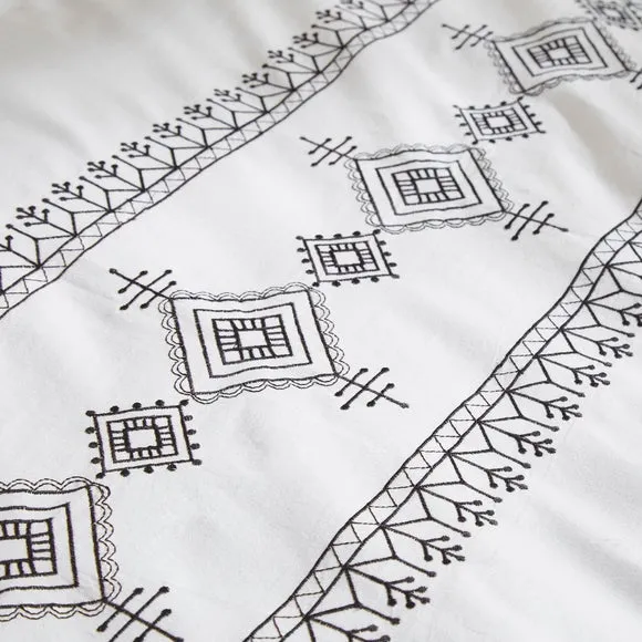 Embroidered Inca 100% Cotton Duvet Cover and Pillowcase Set 4