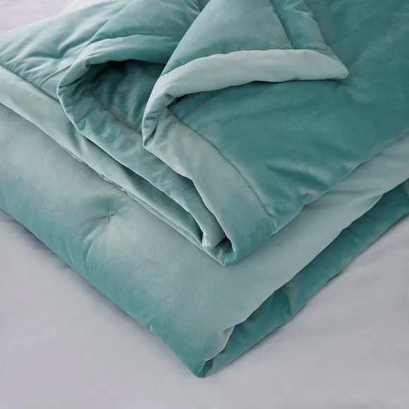 Dorma Burford Velvet Seafoam Bedspread 4
