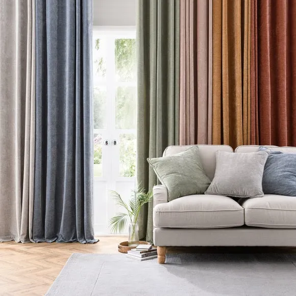 Vintage Chenille Pencil Pleat Curtains 6