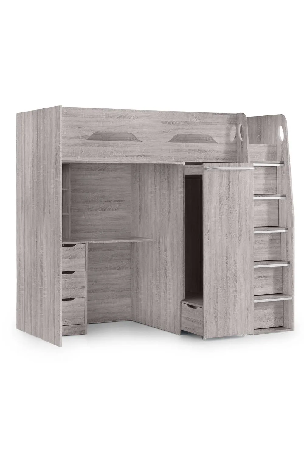 Julian Bowen Pegasus Highsleeper Loft Bed with Desk in Grey 3