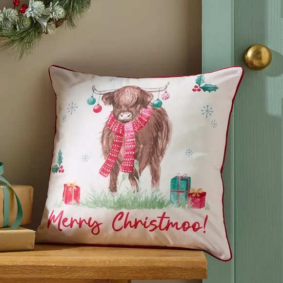 Merry Christmoo Square Cushion