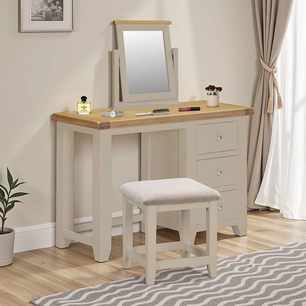 Seconique Windsor Dressing Table Stool (Fully Assembled) - Putty/Oat Fabric in Beige 3