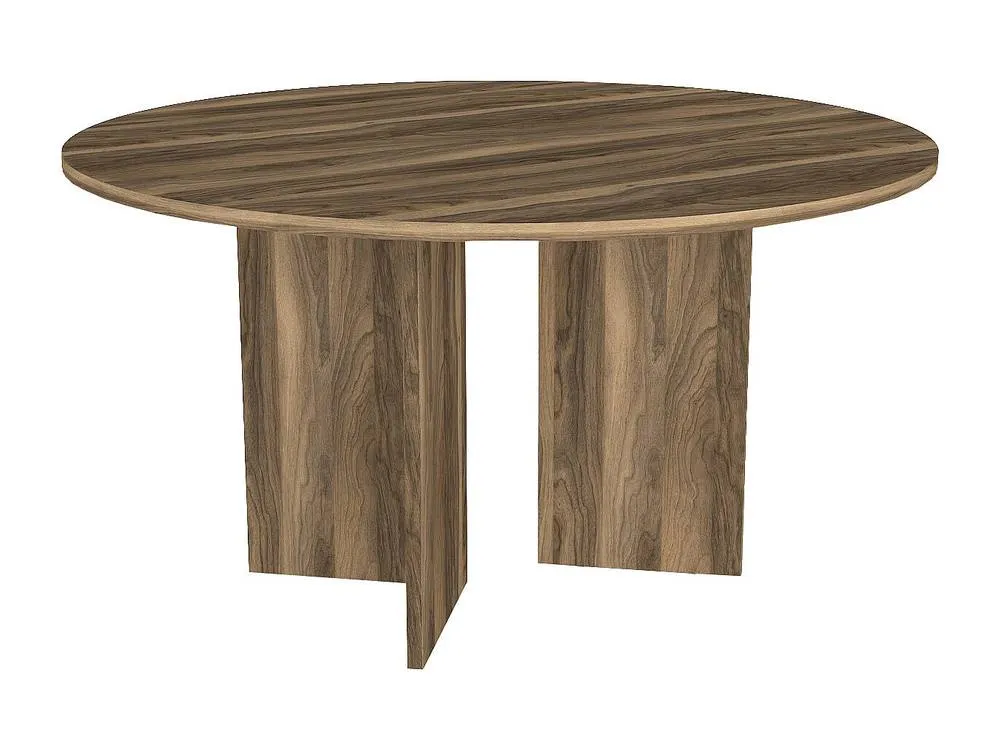 Vente-unique 6 - Seater Round Dining Table - Dark Oak TOPANIA in Walnut 4