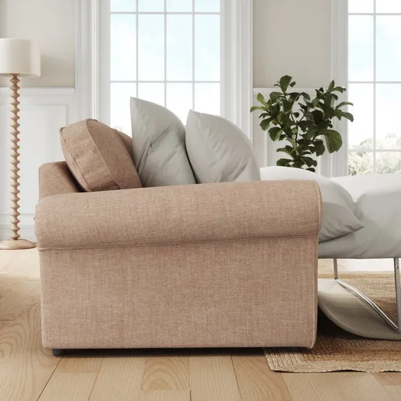 Flori Tonal Plush Chenille 2 Seater Sofa Bed 2